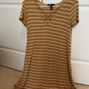 Mustard yellow striped dress
